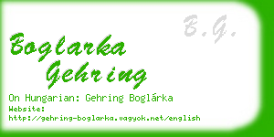 boglarka gehring business card