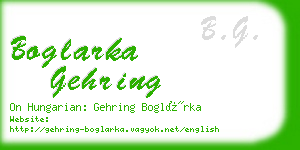 boglarka gehring business card